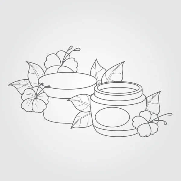 Pots à crème, produits pour soins de la peau — Image vectorielle