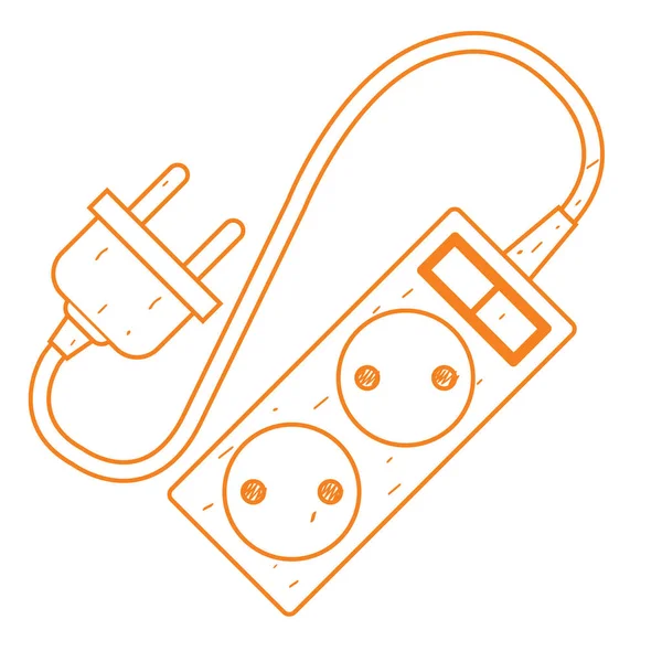 Elektrický prodlužovací kabel — Stockový vektor
