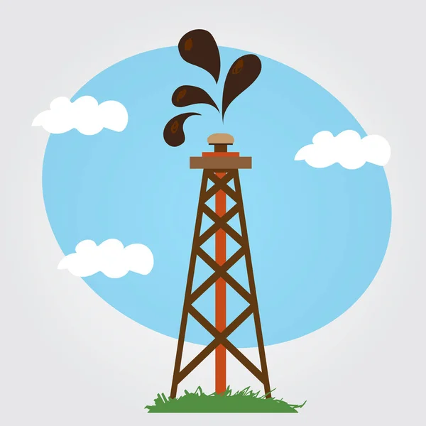 Petrol, gaz sondaj platformu logosu — Stok Vektör