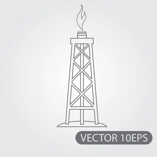 Gas, olie derrick pictogram — Stockvector