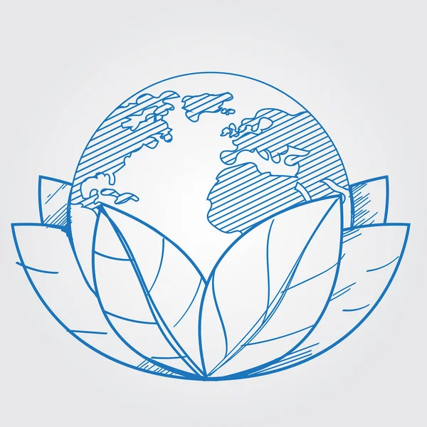 Dünya yeşil yeşillik logosu — Stok Vektör