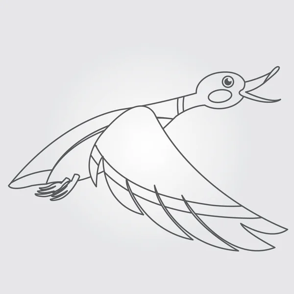 Icono de vuelo de pato salvaje — Vector de stock