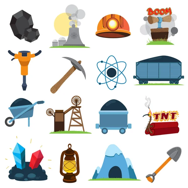 Coal industry icons — Stock Vector