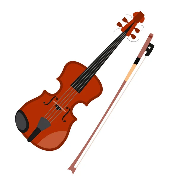 Instrumento musical de arco de cuerda — Vector de stock