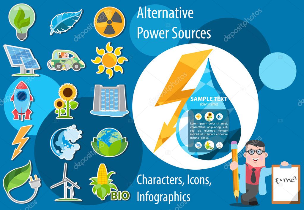 Alternative energy icons. 