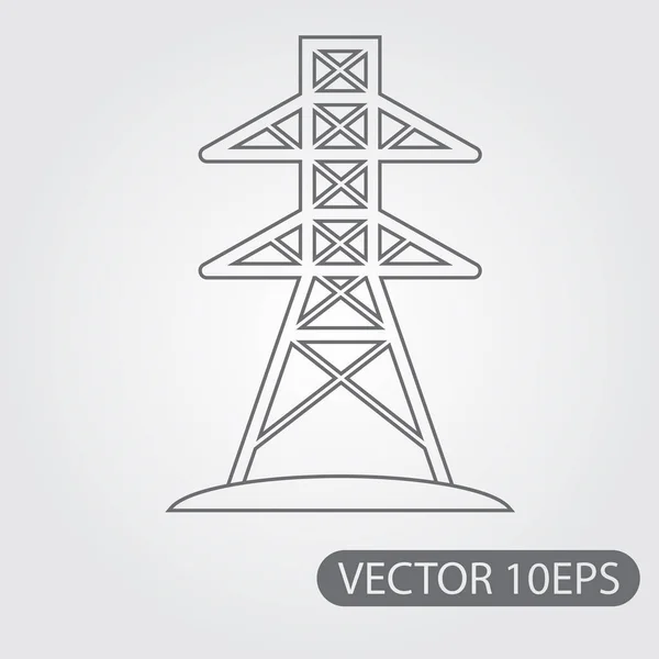 Magasfeszültségű torony ikon — Stock Vector