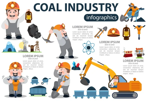 Iconos de la industria del carbón — Vector de stock