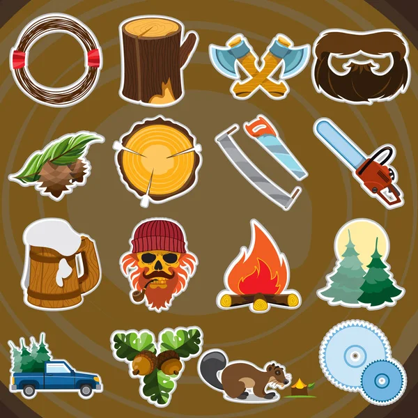 Forestry set of icons and logos. — Stock Vector