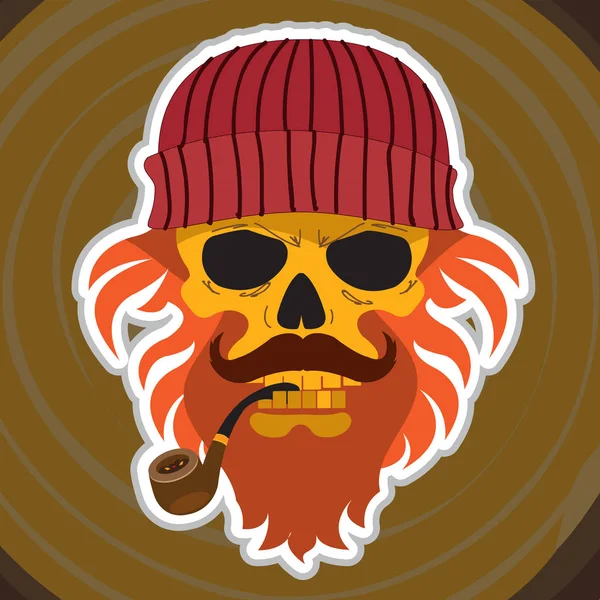 Lumberjack, skull in hat — Stock Vector