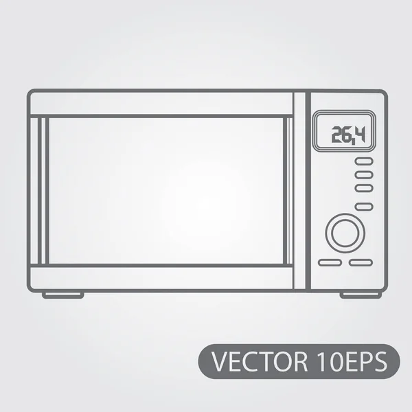 Magnetron pictogram zwart-wit omtrek tekenen — Stockvector