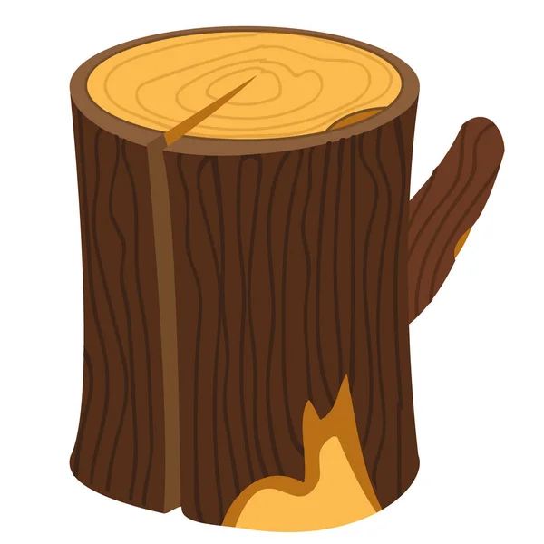 木制的树桩，木材的日志 — 图库矢量图片