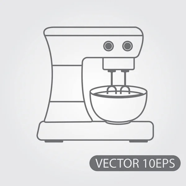 Mixer, keuken mixer met kom — Stockvector