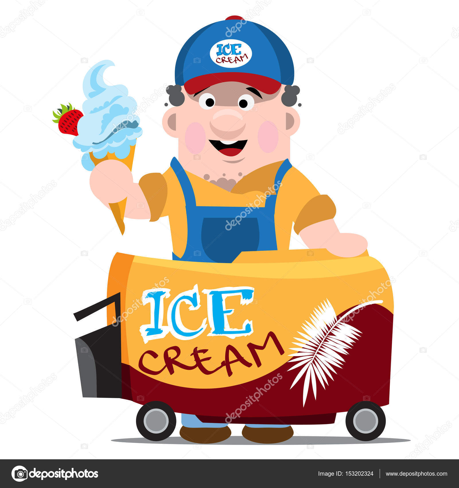 Ice cream seller Stock Vector by ©filkusto 153202324
