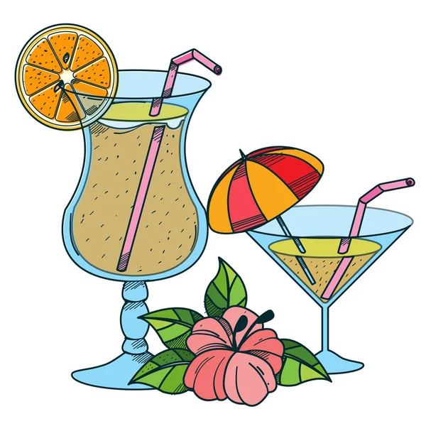 Cocktails Color illustration — Stock Vector