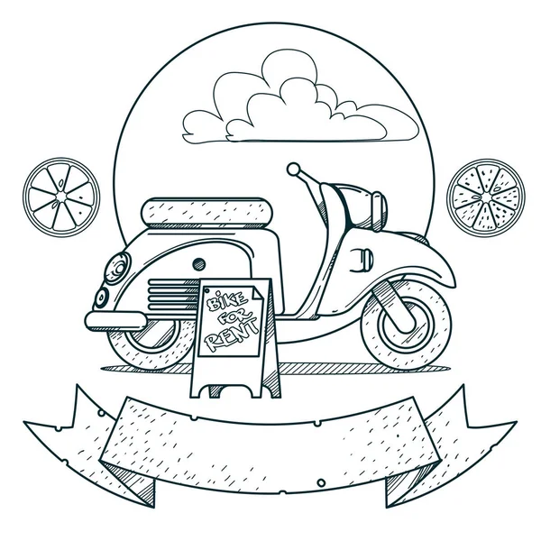 Scooter illustration for coloring — Stock Vector