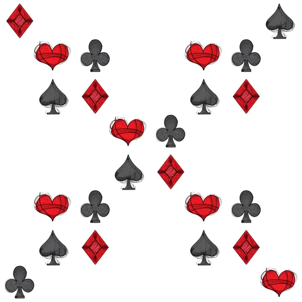 Hrací karty vzor bezešvé známky — Stockový vektor