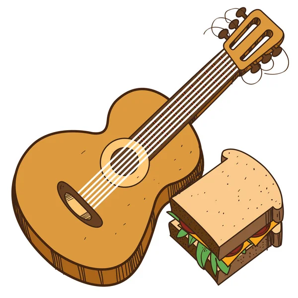 Ilustración del logotipo de guitarra — Archivo Imágenes Vectoriales
