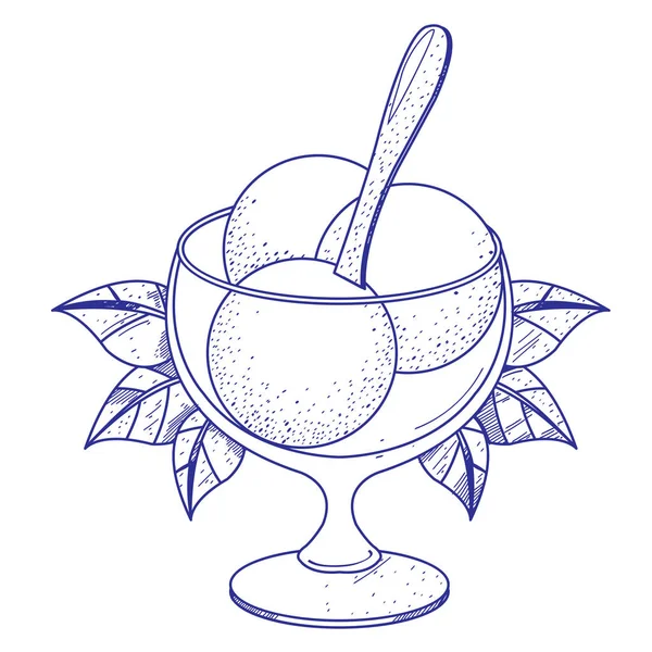 Crème glacée dans un bol logo — Image vectorielle