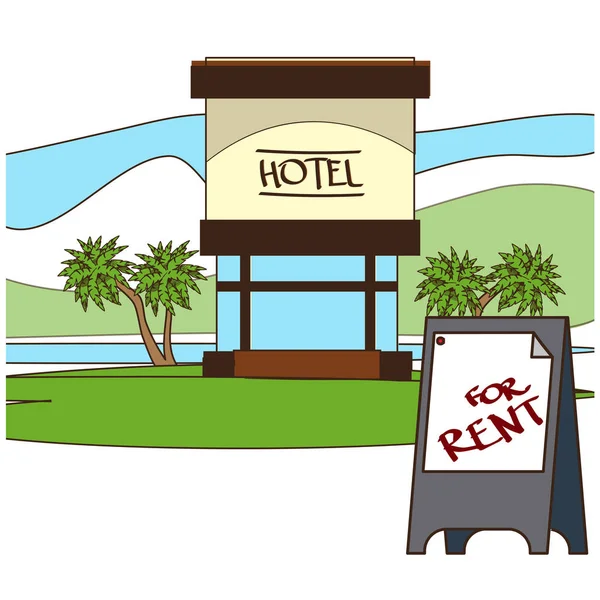 Hotel farbige Illustration — Stockvektor