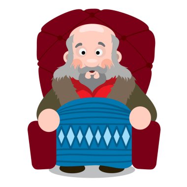 Elderly man sitting in an easy chair 