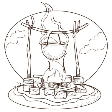 Pot yangın logo. 