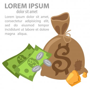 Para logosu ile çanta. 
