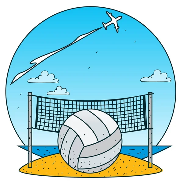 Tema Voleibol playa . — Vector de stock