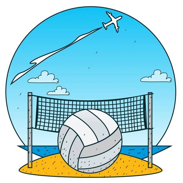 Beachvolleybal thema. — Stockvector