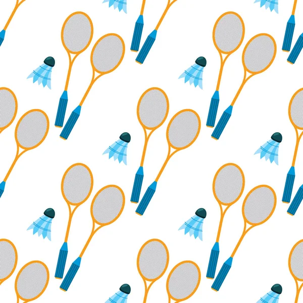 Badminton padrão sem costura . — Vetor de Stock