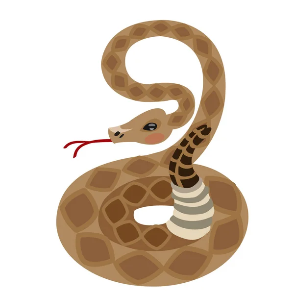 Serpent à sonnette logo simple — Image vectorielle