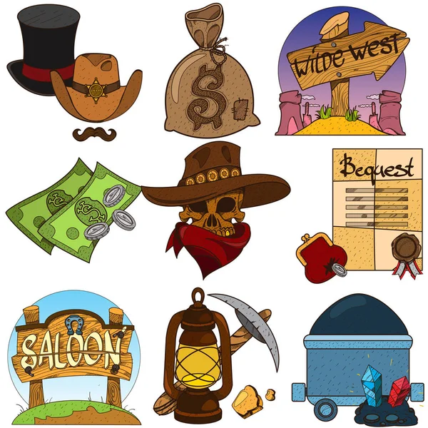 A téma a Wild West — Stock Vector