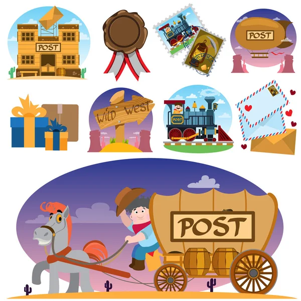 Old mail delivery — Stock Vector