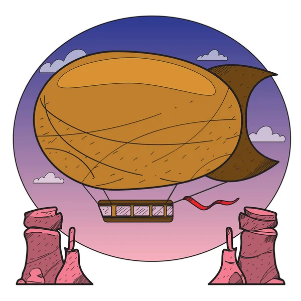 Vintage airshipen logotyp — Stock vektor