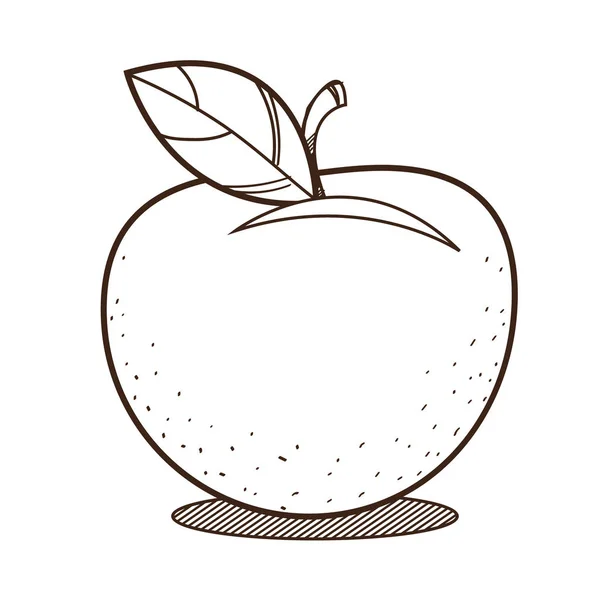 Dessin contour Apple pour coloration — Image vectorielle