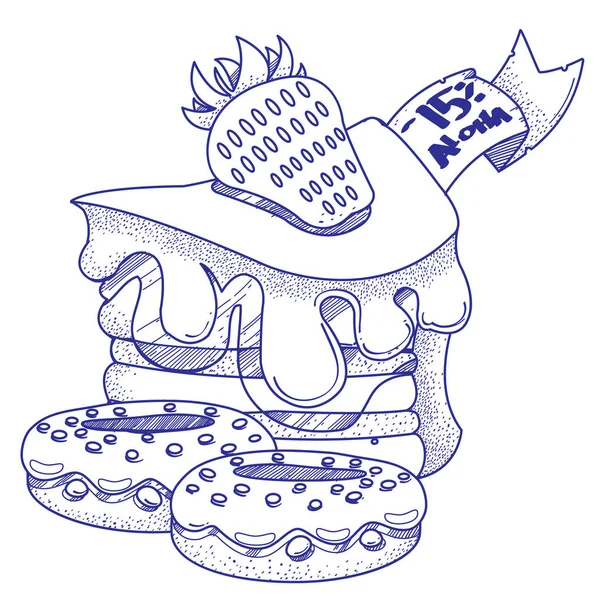 Логотип выпечки. Торт и пончики — стоковый вектор