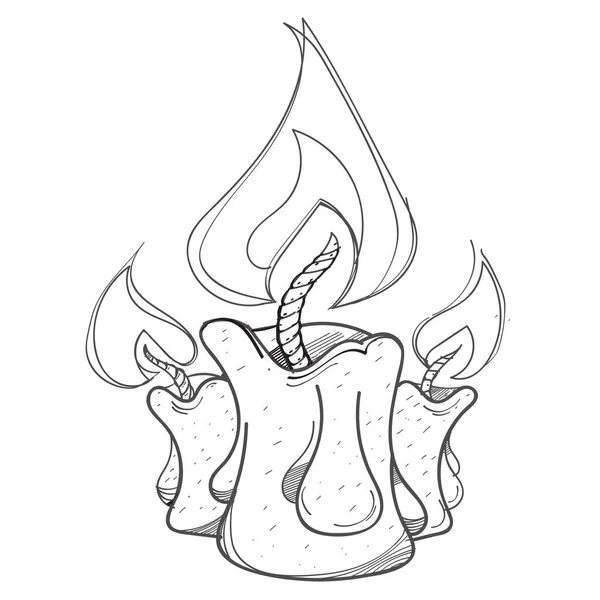 Brandende kaarsen logo — Stockvector