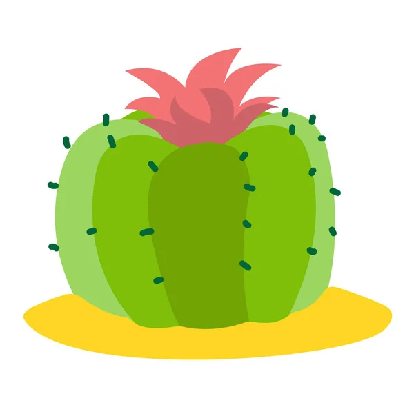 Blooming cactus colored illustration — Stock Vector