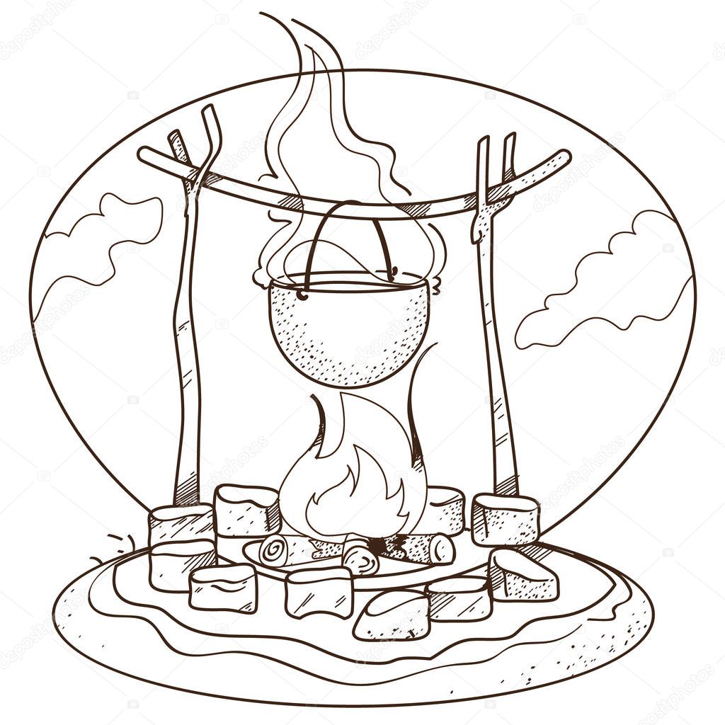 Pot on the fire logo. 