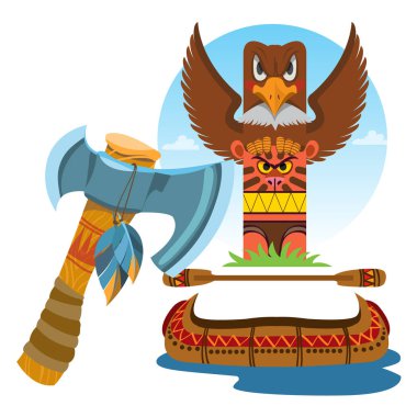 Totem. Ancient beliefs and cults. clipart