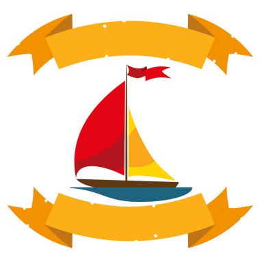 İşaretler için afişler ile yelkenli.