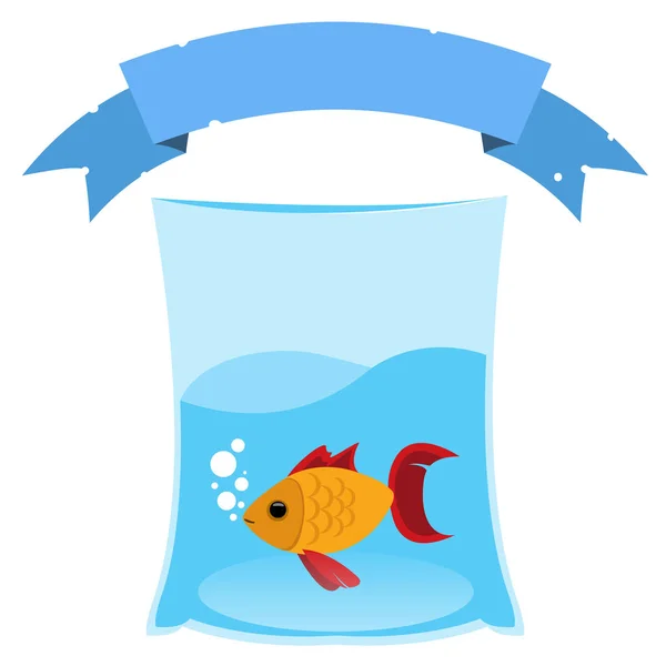 Pesce in una borsa da trasportare — Vettoriale Stock