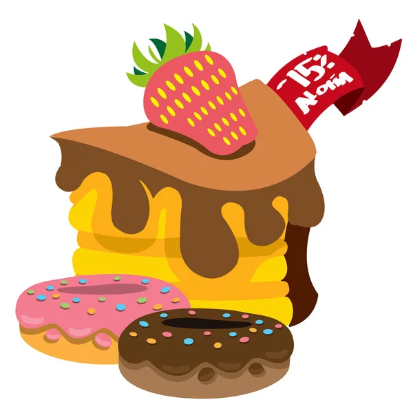 Логотип выпечки. Торт и пончики — стоковый вектор