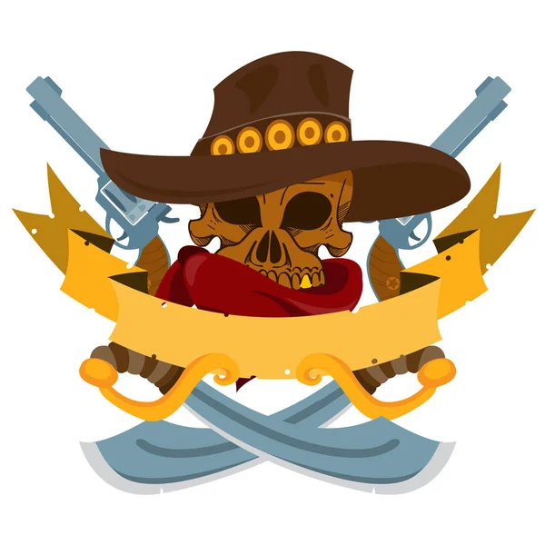 Skull in a hat icon — Stock Vector