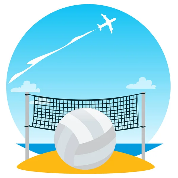 Sommerthema Beachvolleyball. — Stockvektor