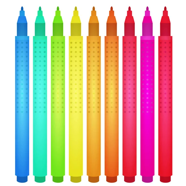 Set of multicolored markers — Stock Vector