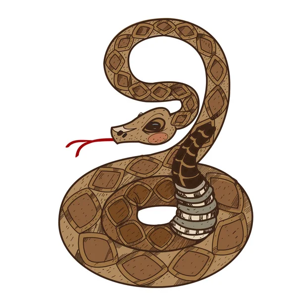 Serpent à sonnette logo simple — Image vectorielle