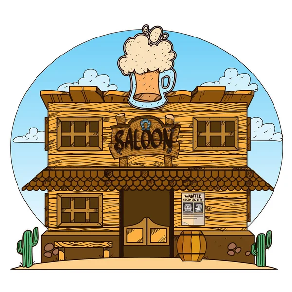 Wild West saloon — Stockvector