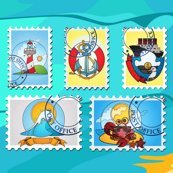 Série de timbres-poste — Image vectorielle