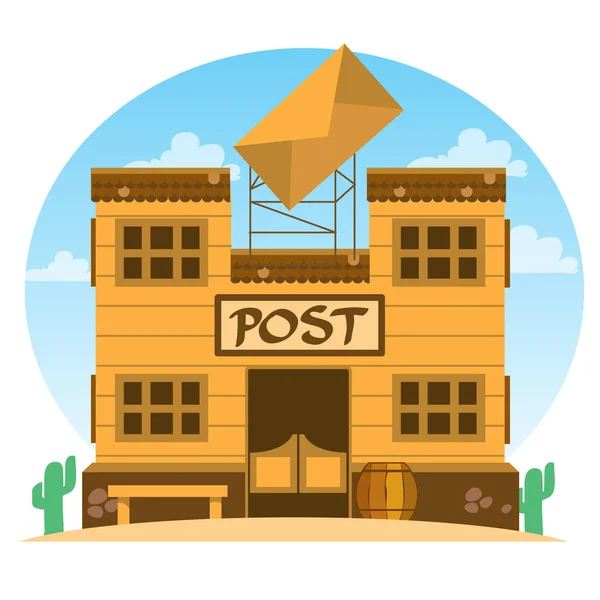Wild West Post office — Stockvector