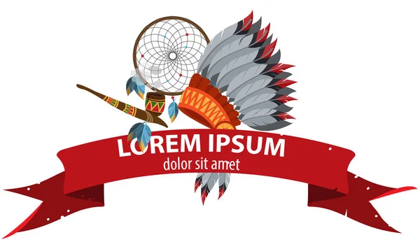 Логотип американских индейцев . — стоковый вектор